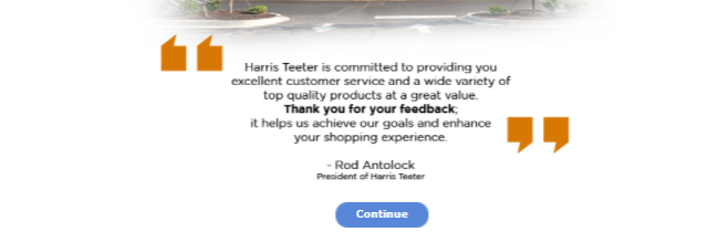 Harris Teeter Customer Satisfaction Survey