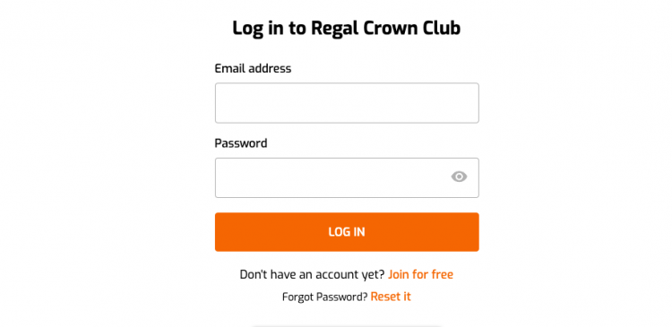 regal crown club login